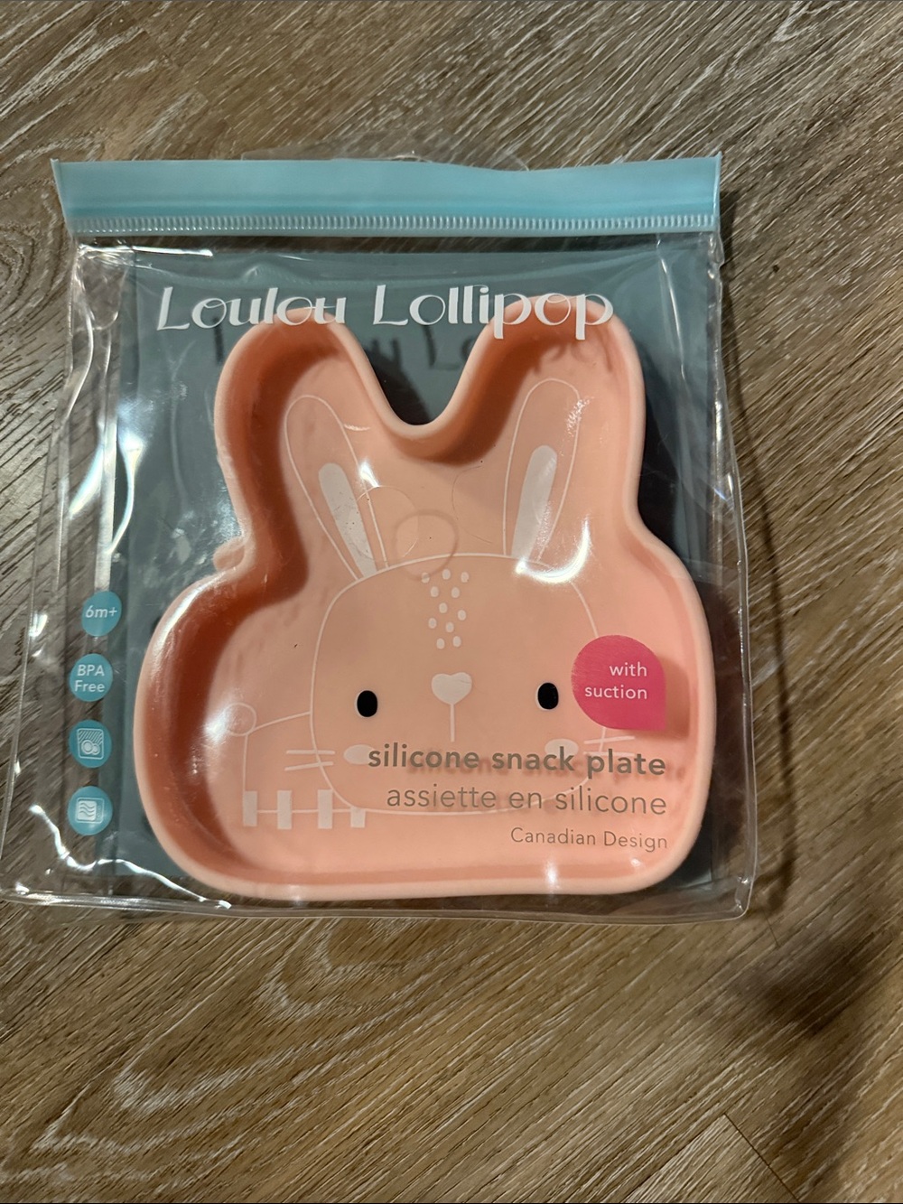 Loulou Lollipop Pink Silicone Bunny Snack Plate with Suction